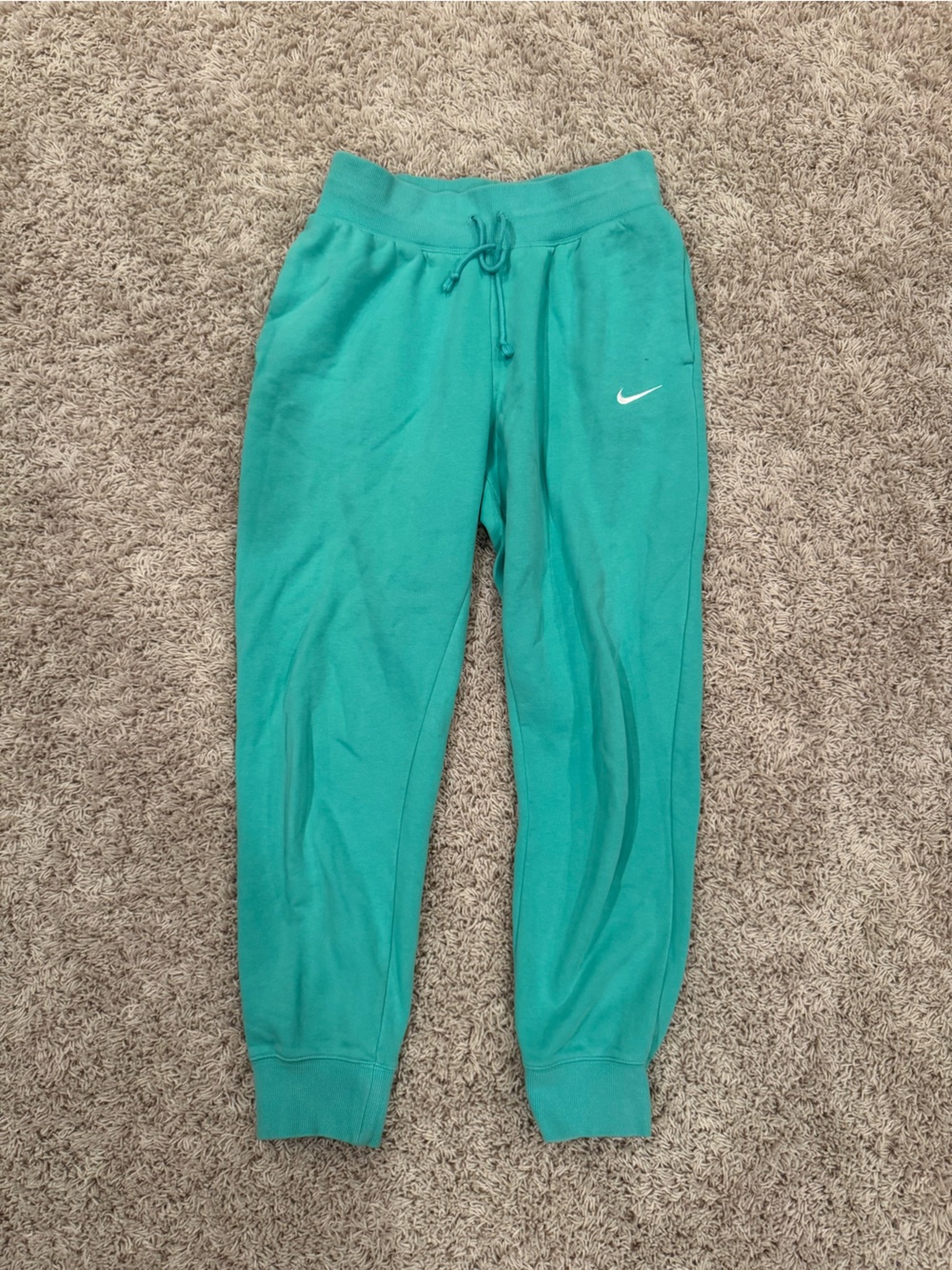 Nike Teal Jogger Sweatpants with White Swoosh